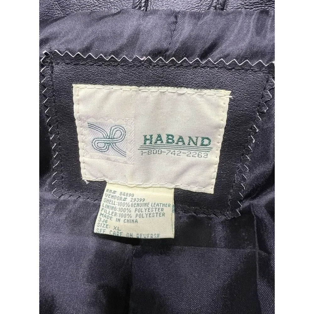 Haband Black‎ Genuine Leather Mens Jacket Size XL